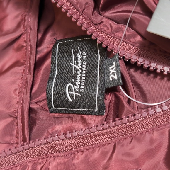 *NWT* Primitive Hooded Anorak Windbreaker Size XXL in Maroon and Black - Picture 4 of 11